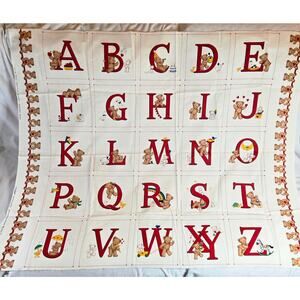 Cranston Very Important Bears Alphabet Fabric Sheet Squares Quilt Pillow Uncut